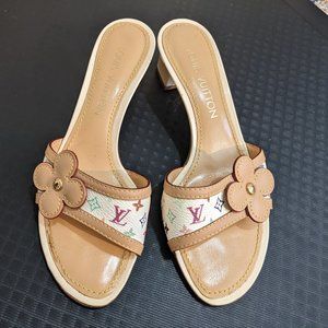 Louis Vuitton 36.5 Multicolor Monogram Mules
